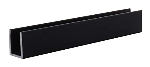 Brixwell SDCD380RB-CCP4 Oil Rubbed Bronze 3/8" Fixed Panel Shower Door Deep U-Channel 4 inch Sample - color: Oil Rubbed Bronze, size: 4 Inch - Sample