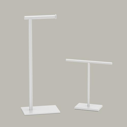 Modern Toilet Paper Holder and Vanity Towel Holder Set, Matte White Freestanding Tissue Holder, Gatco Combo Housewarming Gift - color: Matte White