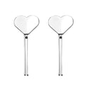 2Pcs Silver Metal Manual Toothpaste Squeezer Heart Stainless Steel Dispenser Tube Squeezer Hand Cream Tube Key Roller Set Bathroom Accessories Daily Living Tube Squeezing Aids