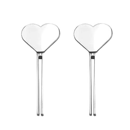 2Pcs Silver Metal Manual Toothpaste Squeezer Heart Stainless Steel Dispenser Tube Squeezer Hand Cream Tube Key Roller Set Bathroom Accessories Daily Living Tube Squeezing Aids