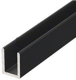 Brixwell SDCD38MBL-CCP4 Matte Black 3/8" Fixed Panel Shower Door Deep U-Channel 4 inch Sample - color: Matte Black, size: 4 Inch - Sample