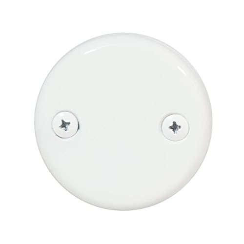 Westbrass D93-2-50 1-1/2" Tip-Toe Bathtub Drain Trim with Two-Hole Overflow, Powder Coat White - color: Powder Coat White, size: 1 Pack