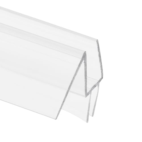 Prime-Line M 6256 Frameless Shower Door Bottom Seal for 1/4 in. Thick Glass Doors, Dual Flap and 45 Degree Drip Guard, 36 in., Clear Vinyl (Single Pack) - size: 1/4 Inch