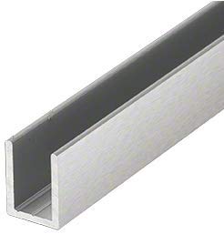 Brixwell SDCD38BS-CCP4 Brushed Stainless 3/8" Fixed Panel Shower Door Deep U-Channel - 4 inch Sample - color: Brushed Stainless Steel, size: 4 Inch - Sample