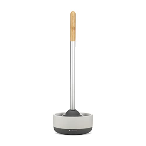 Full Circle Royal Plunge - Bathroom Toilet Plunger with Ceramic Holder and Instant-Dry Coating for Mold & Mildew Prevention, Easy to Clean & More Hygenic, White - color: Starter Kit, style: Plunger