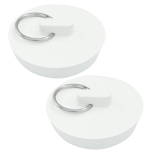 2 Pcs Rubber Drain Stoppers, 1-3/4 Inch Sink Plug | Durable Rubber, Hanging Ring, Universal Fit, For Kitchen Laundry Bathroom Bathtub - style: 1-3/4 Inch