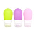 Mziart Travel Bottles for Toiletries, TSA Approved 2oz Silicone Travel Size Containers, 3 Pack Leak-Proof Squeezable Refillable Shampoo and Conditioner Bottles (Pink, Purple, Green) - size: 2OZ