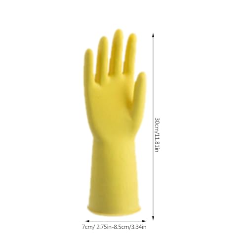 3 Pairs Rubber Dishwashing Gloves, Waterproof Non-Slip Reusable Household Dish Gloves for Kitchen Bathroom Home
