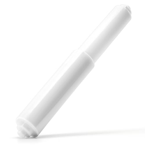 Qualihome White Universal Plastic Spring Loaded Toilet Paper Roll Holder Replacement Rod, White Toilet Paper Roll Replacement Rod - color: White