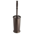 mDesign Toilet Bowl Brush and Holder - Covered Bathroom Toilet Brush - Standing Toilet Bowl Scrubber in Modern Holder - Compact, Space Saving, Deep Cleaning Brush for Toilet - Hyde Collection - Bronze - color: Bronze