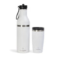 Tumbler, Stainless Steel 2-in-1 Travel Coffee Mug & Water Bottle, Leak Proof Insulated Cup for Hot & Cold Drinks, BPA Free, Fits Most Cup Holders (Chalk White) - color: Chalk White