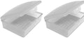 American Comb Travel Soap Box with lid - Translucent White- Set of 2 - Perfect for Traveling, Gym, or Storage. Made in The USA. - color: White X2