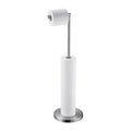 BAGNOLUX Bathroom Toilet Paper Holder Stand with Reserve, SUS304 Stainless Steel Rustproof Pedestal Tissue Roll Holder Heavy Duty, Brushed Nickel - color: Brushed Nickel