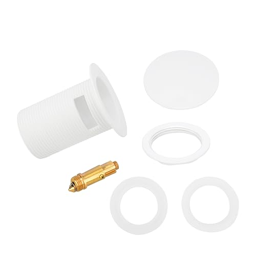 Pop-up Freestanding Bathtub Drain Stopper, Suitable and Compatible with Freestanding Bathtub Drain Rough-in Kit (White) - color: White