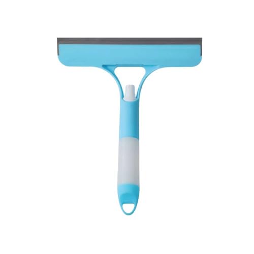 3 in 1 Window Cleaning Scraper Shower Squeegee for Glass Doors Mirror with Sprayer Squiggy for Windshield Cleaner Tool Washing Spray Home Floor Scraper(Blue)
