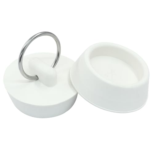 2 Pack Universal Drain Stoppers, Rubber, 1-1/4 Inch | Bathtub Plug, Hanging Ring, Bathroom Kitchen Sink Tub - style: 1-1/4 Inch