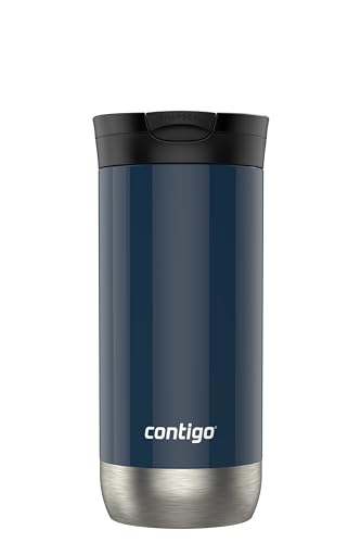 Contigo HuronTravel Mug Screw Cap Stainless Steel Drinking Cup - color: Blueberry, size: 16oz
