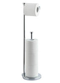 SunnyPoint Free Standing Bathroom Toilet Paper Holder Stand with Reserve, Reserve Area has Enough Space for Jumbo Roll (Chrome) - color: Chrome