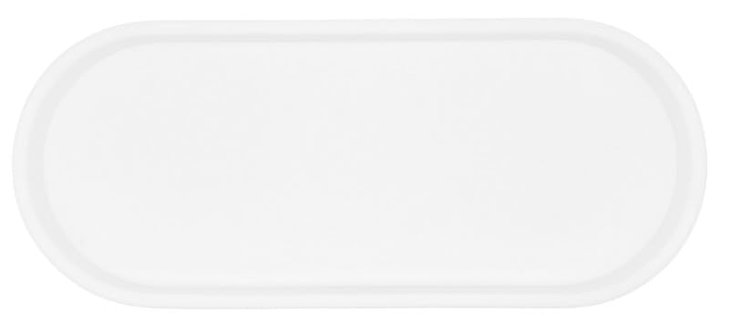 Premium 12” x 5” Silicone Vanity Tray | Sink and Surface Organizer with Sturdy Non-Slip Base | Heat Safe, Dishwasher Safe (White) - color: White
