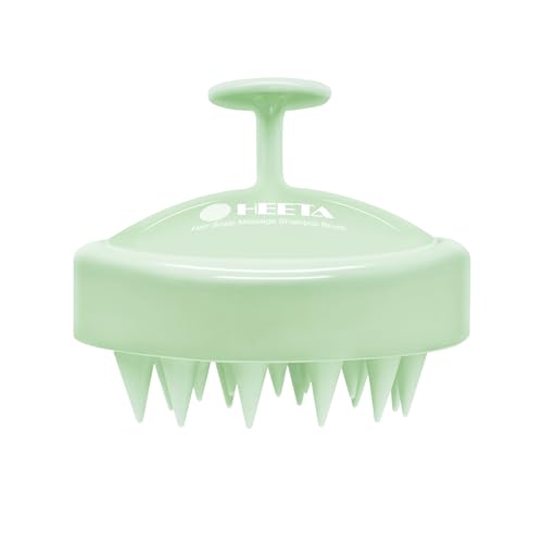 HEETA Scalp Massager Hair Growth, Soft Silicone Scalp Scrubber Shampoo Brush for Exfoliation, Dandruff Removal Head Massage Stress Relax, Wet & Dry Use for Thick Thin Curly Hair Care, Lime Green - color: Lime Green