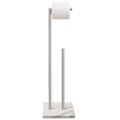 Gzila Free Standing Toilet Paper Holder Stand with Reserve, Heavy Weighted Marble Base Design, Bathroom Stands Tissue Rolls Holder, 304 Stainless Steel Brushed Nickel - color: Brushed Nickel