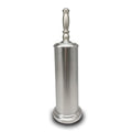 Metal Toilet Bowl Brush with Holder Premium Bathroom Cleaning Set Rustproof Hygienic Durable Elegant Finish - color: Satin Nickel