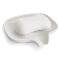 Multi-Color Ceramic Soap Dish for Kitchen or Bathroom, Easy to Clean, Self Draining Soap Holder, Keeps Soap Dry (White) - color: White