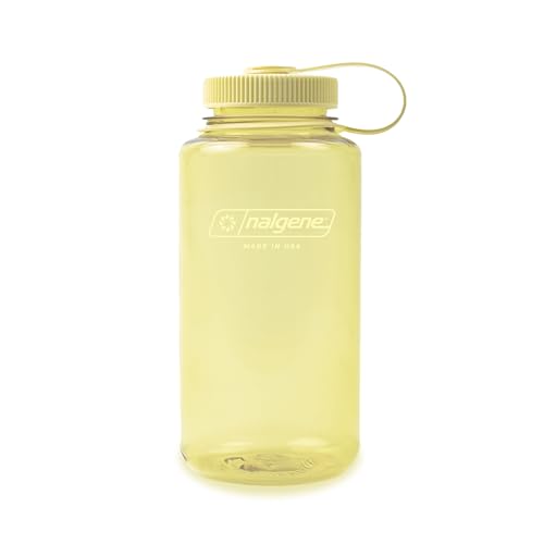 Nalgene 32 oz Wide Mouth Water Bottle | BPA-Free, Durable & Leak Proof, Lightweight Bottle for Hiking & Gym, Work & Travel - color: Butter, size: 32 Ounces