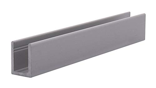 Brixwell SDCD38A-CCP4 Satin Anodized 3/8" Fixed Panel Shower Door Deep U-Channel 4 inch Sample - color: Satin Anodized, size: 4 Inch - Sample
