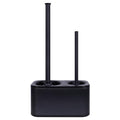 Blue Donuts Toilet Brush and Plunger Set with Holder, Sleek Minimalist Modern Black Bathroom Accessories Toilet Plunger and Toilet Bowl Brush Combo - color: Black