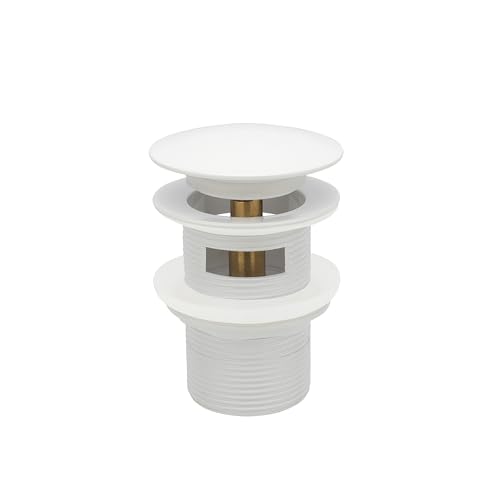 Pop-up Freestanding Bathtub Drain Stopper, Suitable and Compatible with Freestanding Bathtub Drain Rough-in Kit (White) - color: White