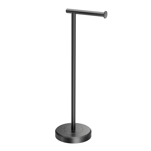 Gatco 1437MX Latitude II Freestanding Toilet Paper Holder Stand, Weighted Base, 22.25-Inch H, Matte Black - color: Matte Black