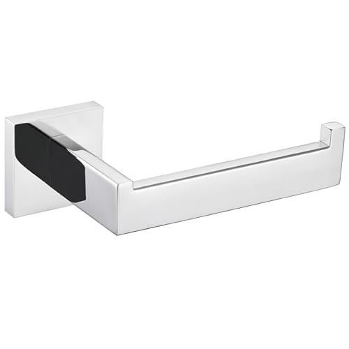 Toilet Paper Holder, Angle Simple SUS304 Stainless Steel Bathroom Tissue Holder, Open Arm Toilet Paper Roll Hanger Wall Mount, Polished Chrome - color: Polished Chrome