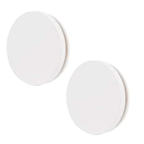 Westbrass D980R-2-50 Floating No-Hole Bath Waste Overflow Faceplate and Adaptor, Powder Coat White (2-Pack) - color: Powder Coat White, size: 2 Pack