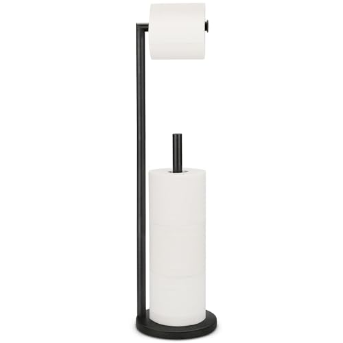 Toilet Paper Holder Stand, Toilet Paper Holder Free Standing, Toilet Paper Stand, Black Galaxy Toilet Paper Storage, Rustproof Bathroom Toilet Paper Holders for 4 Rolls - color: Black Galaxy
