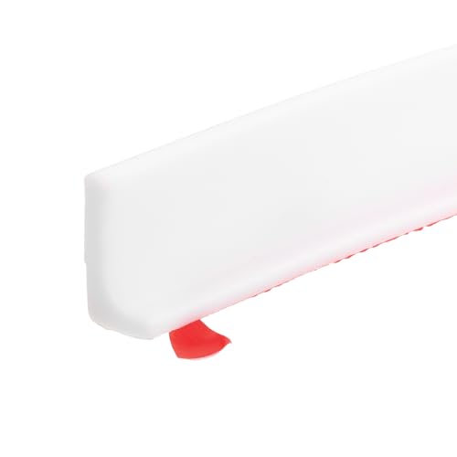 uxcell 98 Inch Collapsible Shower Barrier Stopper Water Splash Guard Blocker 98"Lx0.6"Wx1.2"H for Bathroom Kitchen Wet and Dry Separation, White - color: White, size: 98"Lx0.6"Wx1.2"H