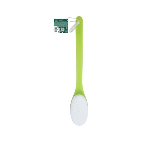 EcoTools Buff + Polish Bath Brush, Long Handle to Cleanse & Exfoliate Back & Hard-to-Reach Areas, Eco Friendly Shower Brush Removes Dead Skin, Cruelty Free Nylon Bristles, Vegan, 1 Count
