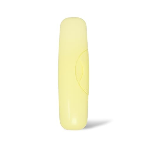 RADIUS Toothbrush Travel Case for Big Brush/Original/Scuba Brushes, BPA-Free Recycled Plastic, Portable for Bathroom, School, Home, Camping - Lemon Yellow (ONLY fits the Big Brush/Original/Flex/SCUBA) - color: Lemon Yellow, size: 6.88H - 1.5W - 2L (in)