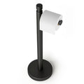 YUMORE Toilet Paper Holder Stand, 4.4lbs Heavy Duty Stainless Steel Free Standing Bathroom Tissue Roll Holder, Matte Black - color: Black