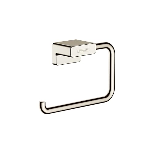 hansgrohe AddStoris modern Toilet Paper Holder without Cover in Polished Nickel, 41771830 - color: Polished Nickel
