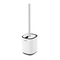Toilet Brush and Holder Set Toilet Bowl Brush Stainless Steel Automatic Open lid Toilet Bowl Cleaner Brush with Durable Bristle Head Toilet Cleaning Brush for Bathroom - color: White