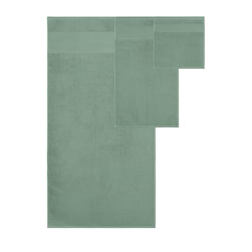 Modern Threads Air Cloud 18-Piece Towel Set - 100% Zero-Twist Cotton, 500 GSM, Quick Dry & Plush, Eucalyptus - color: Eucalyptus, size: 18 Pcs Towel Set
