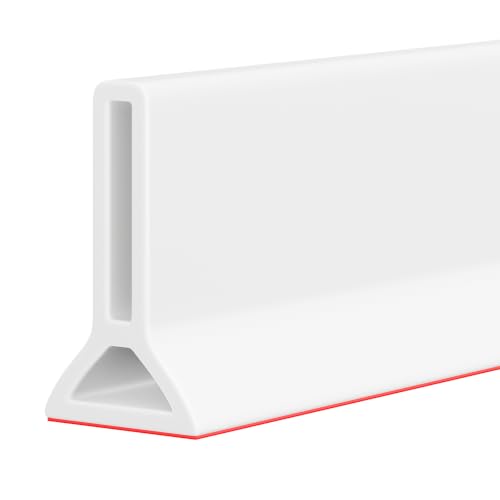 67" Collapsible Shower Threshold Water Dam Shower Water Stopper Barrier Keeps Water Inside Threshold Dry and Wet Separation Suitable for Bathroom Kitchen Sink Bathtub and More