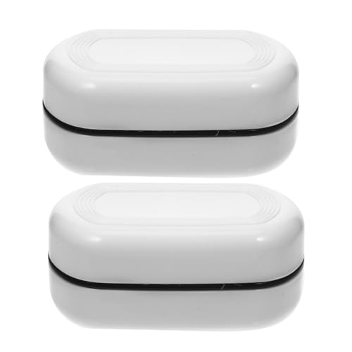 2pcs Double Layer Soap Dish with Lid Household Shower Soap Holder for Bathroom Use White Plastic Set