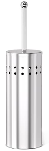 DOWRY Anti-Hand Off Toilet Plunger with Holder for Bathroom,Powerful Efficient Force Suction Cup,Heavy Duty, Deep Cleaning Chrome - color: Chrome