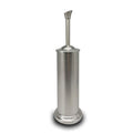 Stainless Steel Toilet Bowl Brush with Holder Metal Bathroom Cleaning Set Rustproof Hygienic Durable Modern Design - color: Satin Nickel
