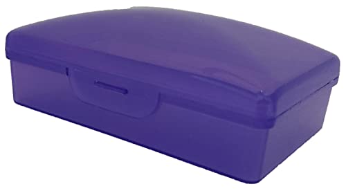American Comb: Soap Box - Made in The USA - Travel Soapbox with Hinged Lid and Secure Latch Durable Storage Container - Purple - color: Purple