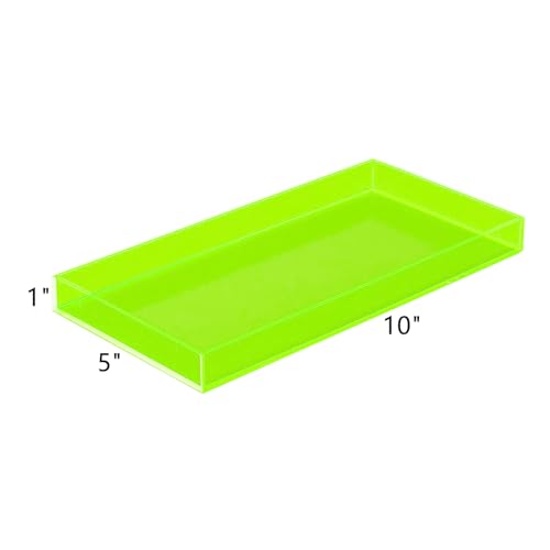 ROYALITA Acrylic Tray Bathroom Tray for Countertop, Guest Towel Holder Tray for Napkin Perfume Jewelry Makeup, Vanity Trays for Soap Dispenser, Aromatherapy, Cup & Candle, Green - color: Green
