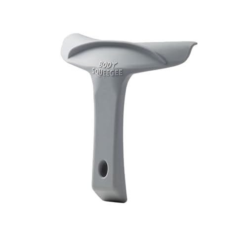 The Body Squeegee Original Silicone Squeegee for Body, Curved Water Remover for Skin, Post-Shower Drying Tool, Hygiene Tool for Reducing Muskiness in Towels, Shower Accessory and Bathroom Essential - color: Gray