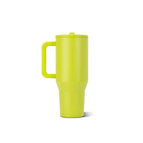 HydroJug Traveler 32oz, Insulated Tumbler with Handle & Straw, Lemon Lime - color: Lemon Lime, size: 32 Ounces